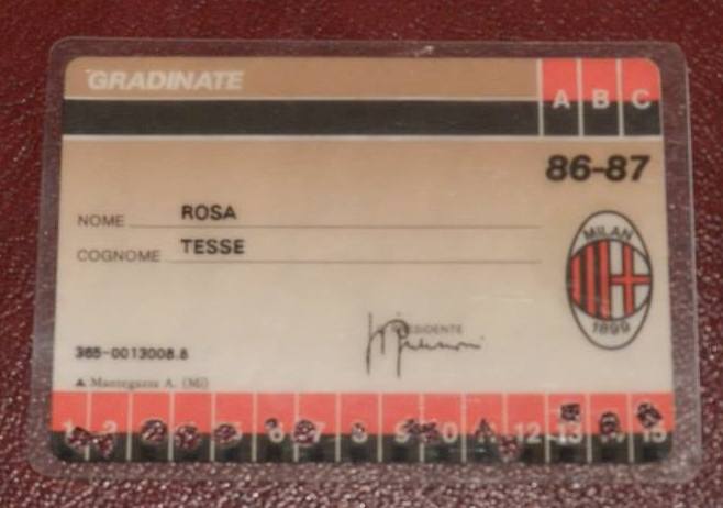 Carte D'abonnement Vintage AC Milan Gradinate Popolari 1952-53 - Occasion, Bon état